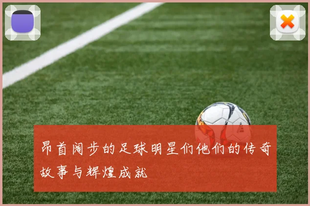 昂首阔步的足球明星们他们的传奇故事与辉煌成就